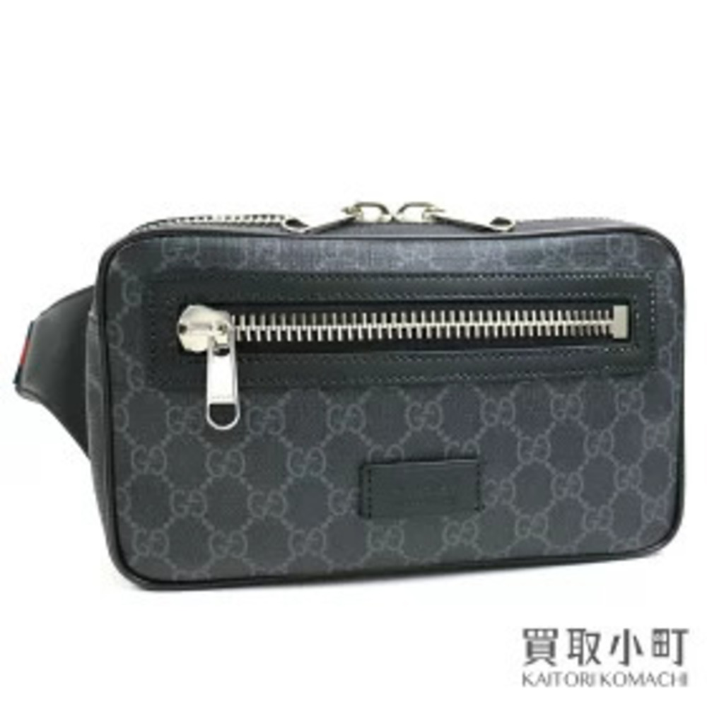 Gucci Soft GG Supreme Belt Bag Black Gray Web Hip Crossbody Plus CANVAS